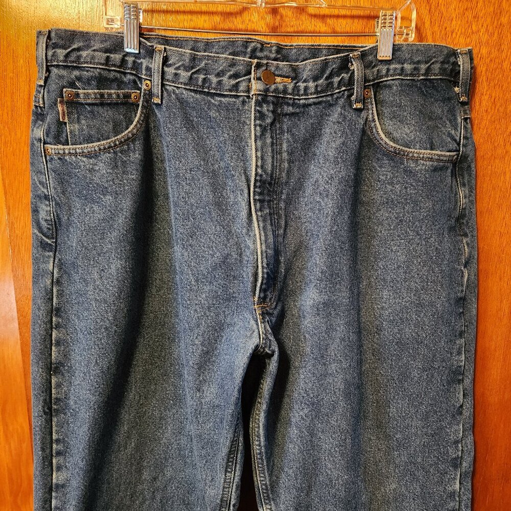 Men's 42x32 Carhartt B172 Relaxed Fit Blue Dark Wash Flannel Lined Jeans